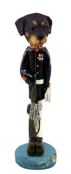 Rottweiler U S Marines Doogie Collectible Dog Figurine