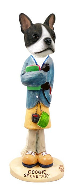 Boston Terrier Secretary Doogie Collectible Dog Figurine