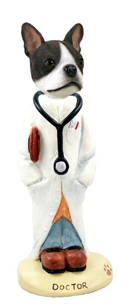Boston Terrier Doctor Doogie Collectible Dog Figurine
