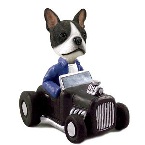 Boston Terrier Hot Rod Doogie Collectible Dog Figurine