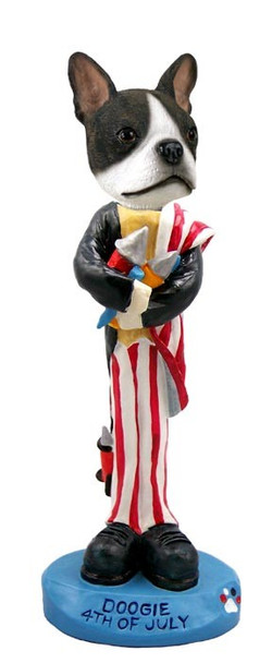 Boston Terrier 4th Of July Doogie Collectible Dog Figurine