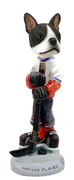 Boston Terrier Hockey Player Doogie Collectible Dog Figurine