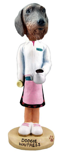 Wirehaired Dachshund Waitress Doogie Collectible Dog Figurine