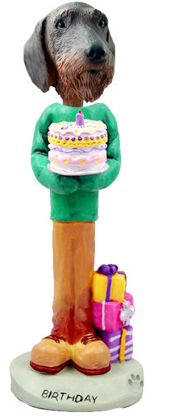 Wirehaired Dachshund Birthday Doogie Collectible Dog Figurine