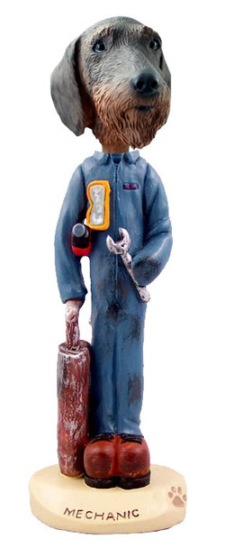 Wirehaired Dachshund Mechanic Doogie Collectible Dog Figurine
