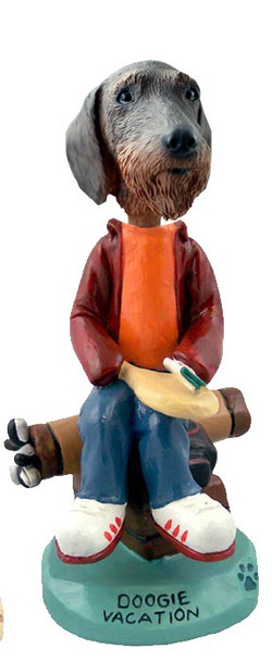 Wirehaired Dachshund Vacation Doogie Collectible Dog Figurine