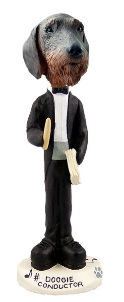 Wirehaired Dachshund Conductor Doogie Collectible Dog Figurine