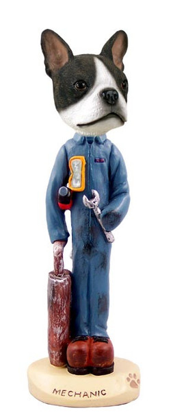 Boston Terrier Mechanic Doogie Collectible Dog Figurine