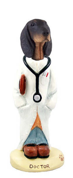 Black & Tan Coonhound Doctor Doogie Collectible Dog Figurine