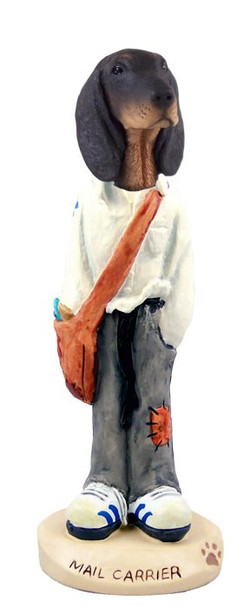 Black & Tan Coonhound Mail Carrier Doogie Collectible Dog Figurine