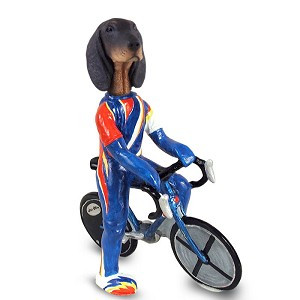 Black & Tan Coonhound Bicycle Doogie Collectible Dog Figurine