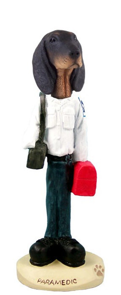 Black & Tan Coonhound Paramedic Doogie Collectible Dog Figurine