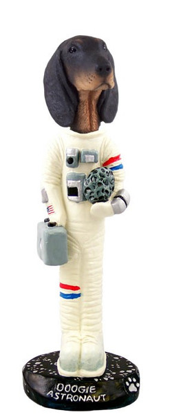 Black & Tan Coonhound Astronaut Doogie Collectible Dog Figurine