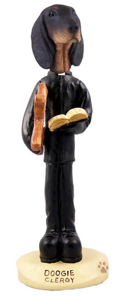 Black & Tan Coonhound Clergy Doogie Collectible Dog Figurine