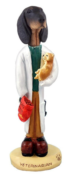Black & Tan Coonhound Veterinarian Doogie Collectible Dog Figurine