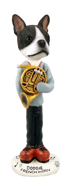 Boston Terrier French Horn Doogie Collectible Dog Figurine