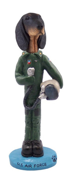 Black & Tan Coonhound U S Air Force Doogie Collectible Dog Figurine