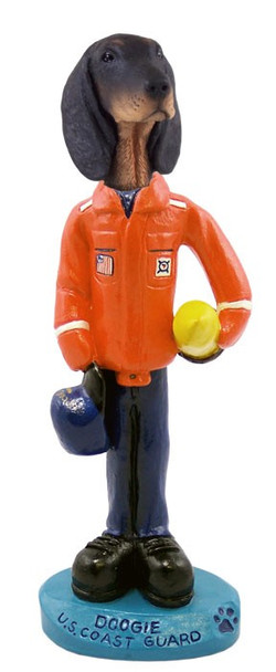 Black & Tan Coonhound U S Coast Guard Doogie Collectible Dog Figurine