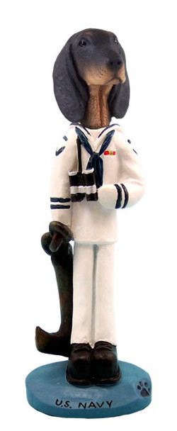 Black & Tan Coonhound U S Navy Doogie Collectible Dog Figurine