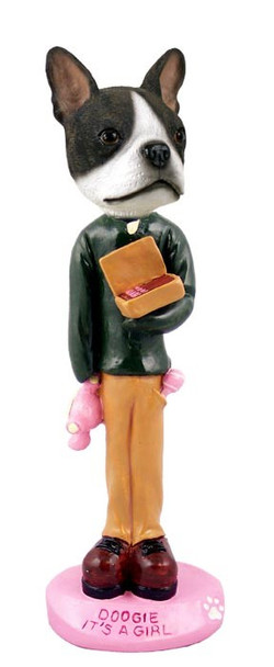 Boston Terrier It's a Girl Doogie Collectible Dog Figurine