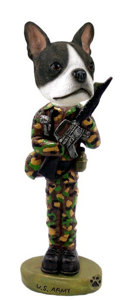 Boston Terrier U S Army Doogie Collectible Dog Figurine