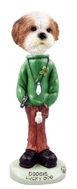 Tan Shih Tzu with Sport Cut Lucky Doogie Collectible Dog Figurine
