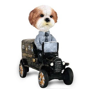 Tan Shih Tzu with Sport Cut Paddy Wagon Doogie Collectible Dog Figurine