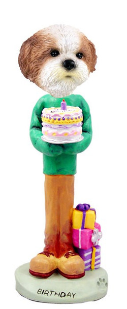Tan Shih Tzu with Sport Cut Birthday Doogie Collectible Dog Figurine