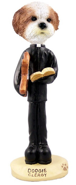 Tan Shih Tzu with Sport Cut Clergy Doogie Collectible Dog Figurine