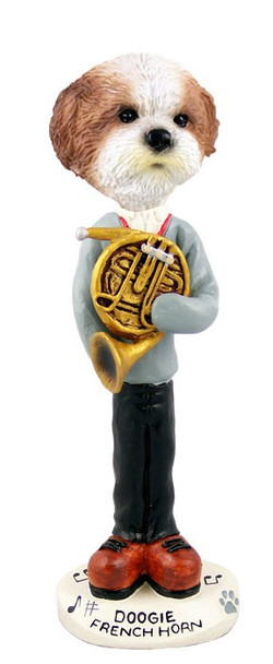 Tan Shih Tzu with Sport Cut French Horn Doogie Collectible Dog Figurine