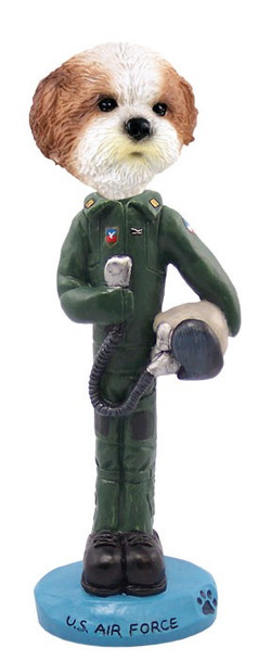 Tan Shih Tzu with Sport Cut U S Air Force Doogie Collectible Dog Figurine