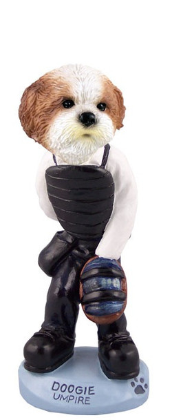 Tan Shih Tzu with Sport Cut Umpire Doogie Collectible Dog Figurine