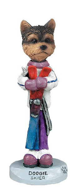 Yorkshire Terrier (Puppy Cut) Skier Doogie Collectible Dog Figurine