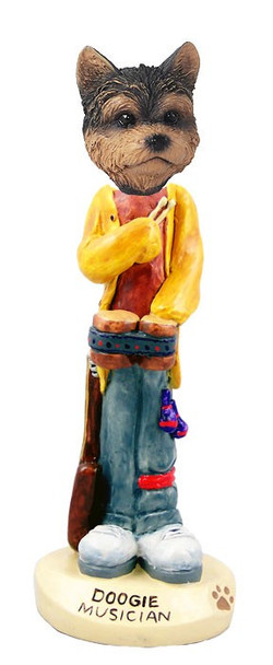 Yorkshire Terrier (Puppy Cut) Musician Doogie Collectible Dog Figurine