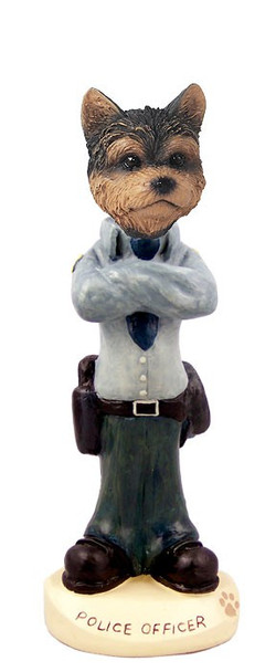 Yorkshire Terrier (Puppy Cut) Police Doogie Collectible Dog Figurine