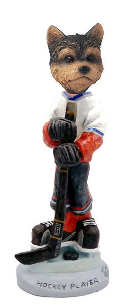 Yorkshire Terrier (Puppy Cut) Hockey Player Doogie Collectible Dog Figurine