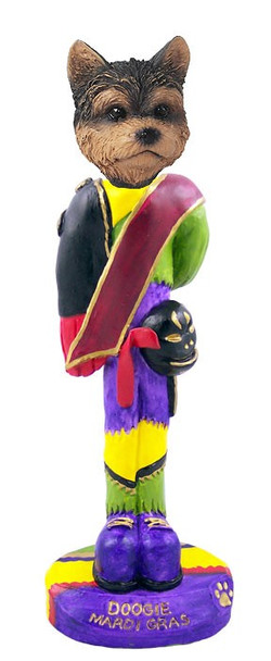 Yorkshire Terrier (Puppy Cut) Mardi Gras Doogie Collectible Dog Figurine