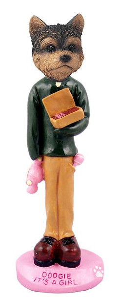 Yorkshire Terrier (Puppy Cut) It's a Girl Doogie Collectible Dog Figurine