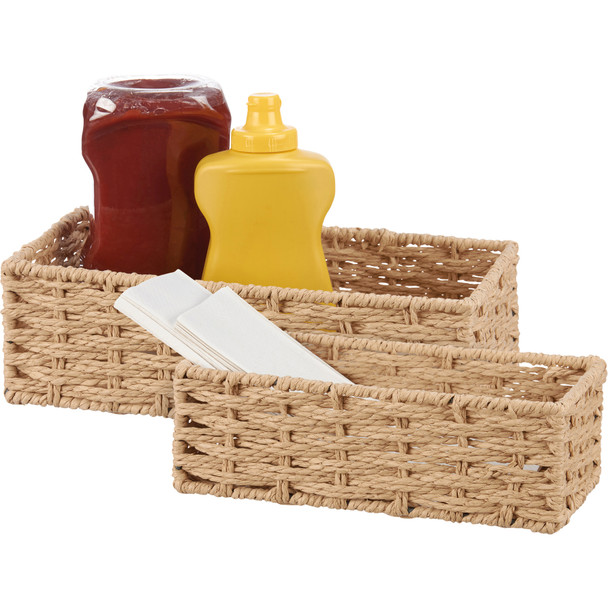 Primitives by Kathy's Set of 2 Beige Paper Rope Baskets - From the Home Accents Collection (Varying Sizes)