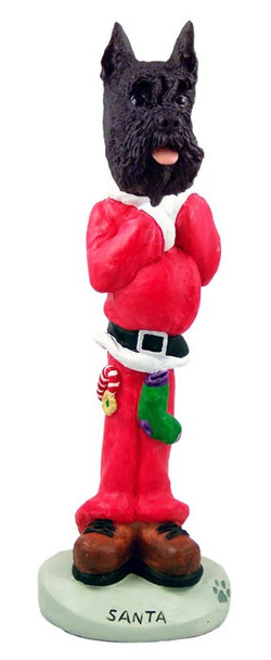 Black Schnauzer Santa Doogie Collectible Dog Figurine