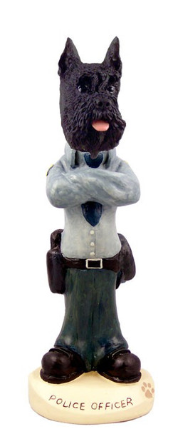 Black Schnauzer Police Doogie Collectible Dog Figurine