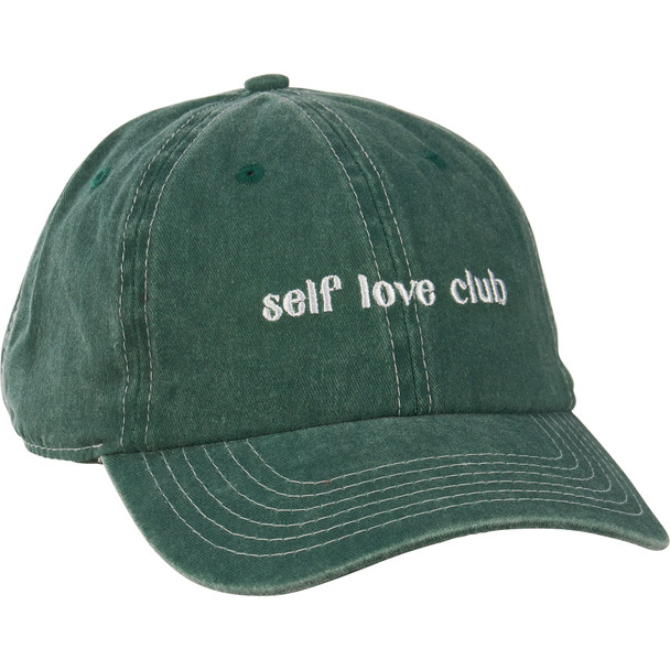 Self Love Club Baseball Cap by Primitives by Kathy - Stonewashed Green - Embroidered Accents & Adjustable Fit