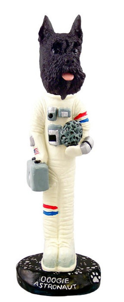 Black Schnauzer Astronaut Doogie Collectible Dog Figurine