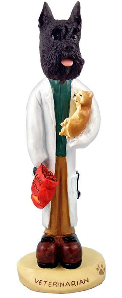 Black Schnauzer Veterinarian Doogie Collectible Dog Figurine