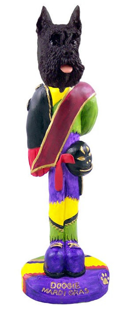 Black Schnauzer Mardi Gras Doogie Collectible Dog Figurine