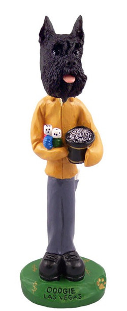 Black Schnauzer Las Vegas Doogie Collectible Dog Figurine