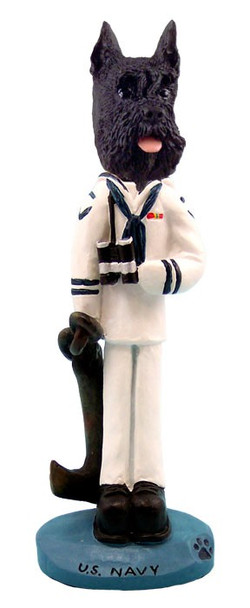 Black Schnauzer U S Navy Doogie Collectible Dog Figurine