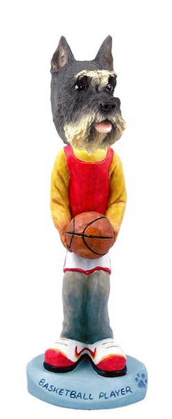 Gray Schnauzer Basketball Doogie Collectible Dog Figurine