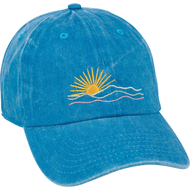 Soul Full of Sunshine Blue Baseball Cap - Colorful Sun Horizon Design - One Size Fits Most with Adjustable Buckle Closure from Primitives by Kathy