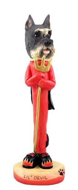 Gray Schnauzer Lil Devil Doogie Collectible Dog Figurine